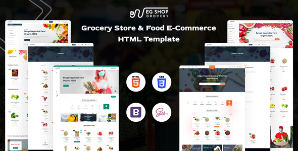 EG Shop - Grocery Store eCommerce HTML Template TFx