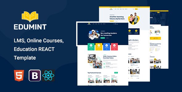 Edumint  Education React Template TFx SiteTemplates