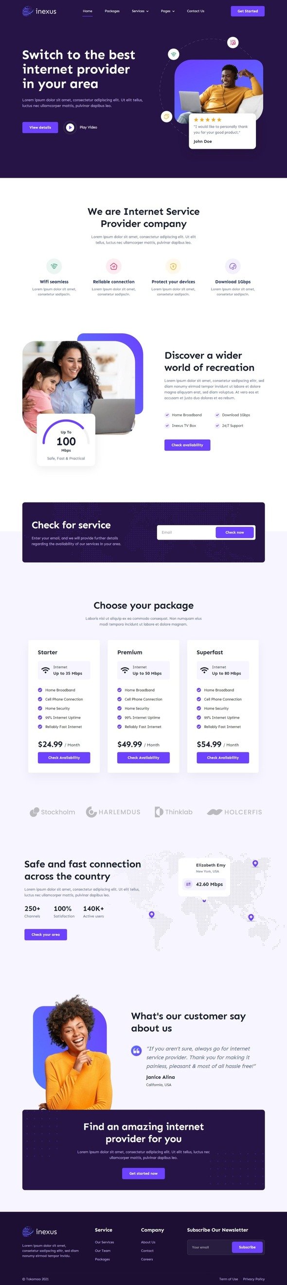 Inexus  Broadband amp Internet Service Provider Elementor Template Kit TFx
