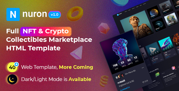 Nuron - NFT Marketplace HTML Template TFx