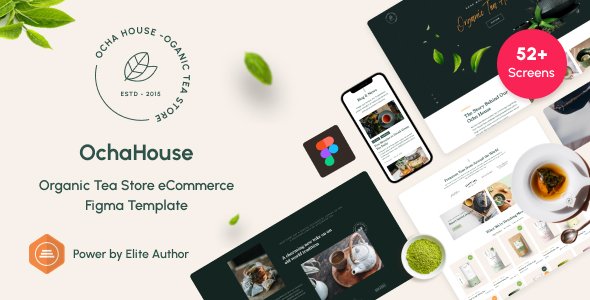 OchaHouse - Organic Tea Store eCommerce Figma Template TFx