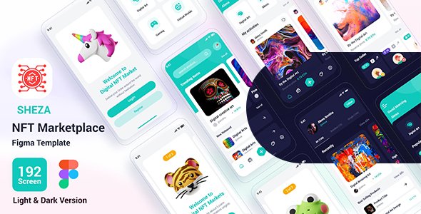Sheza  NFT Marketplace Figma Template TFx