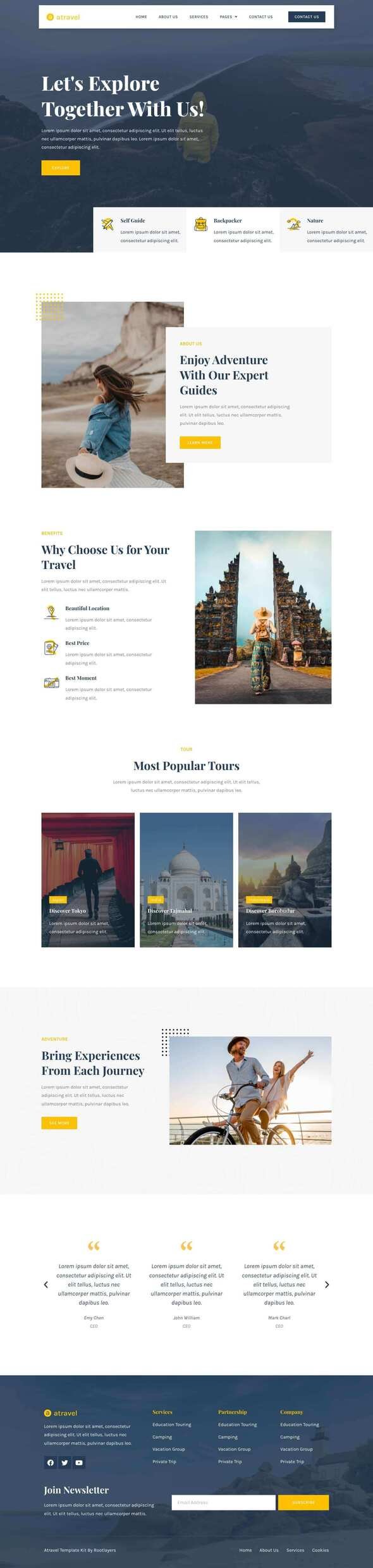 Atravel - Travel Agency Elementor Template Kit TFx