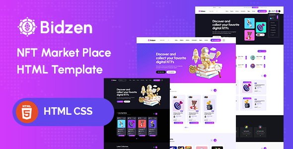 Bidzen - NFT Marketplace HTML Template TFx