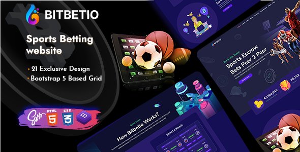 Bitbetio - Sports Betting Website HTML Template TFx
