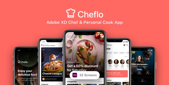 Cheflo - Adobe XD Chef amp Personal Cook App TFx