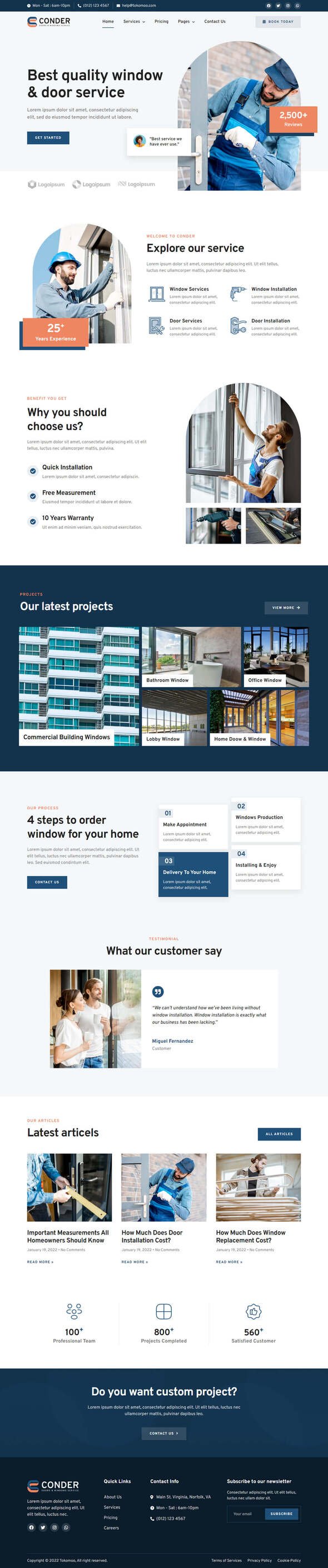 Conder  Doors amp Windows Service Elementor Template Kit TFx