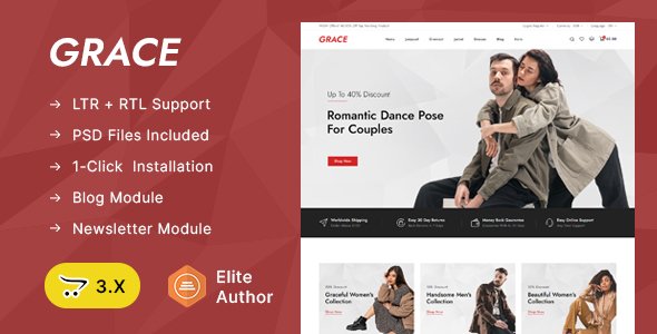 Grace - Online Apparel Store OpenCart 3x Responsive Theme TFx