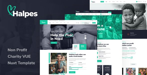Halpes - Nonprofit Charity Vue Nuxt Template TFx