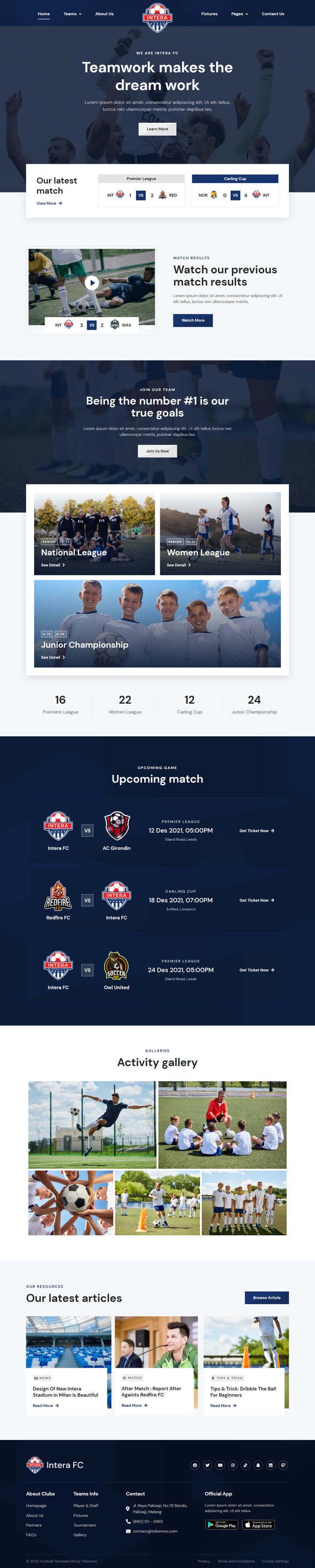 Intera  Football Team amp Sports Club Elementor Template Kit TFx