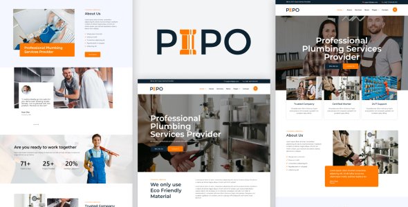 Pipo - Plumber Services Elementor Template Kit TFx