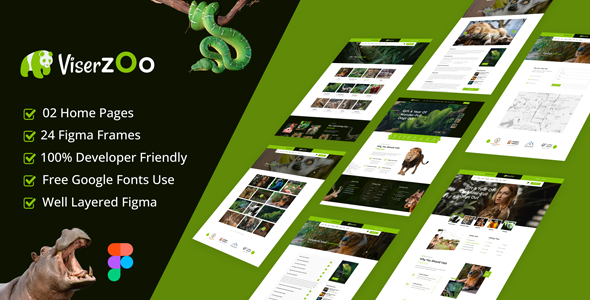 ViserZoo - Zoo amp Safari Park Figma Template TFx