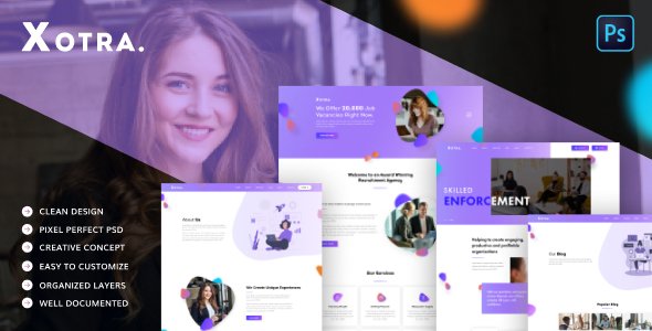 Xotra - Recruitment Job Agency PSD Template TFx