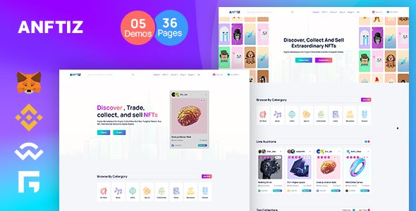 Anftiz - NFT Marketplace HTML Template TFx
