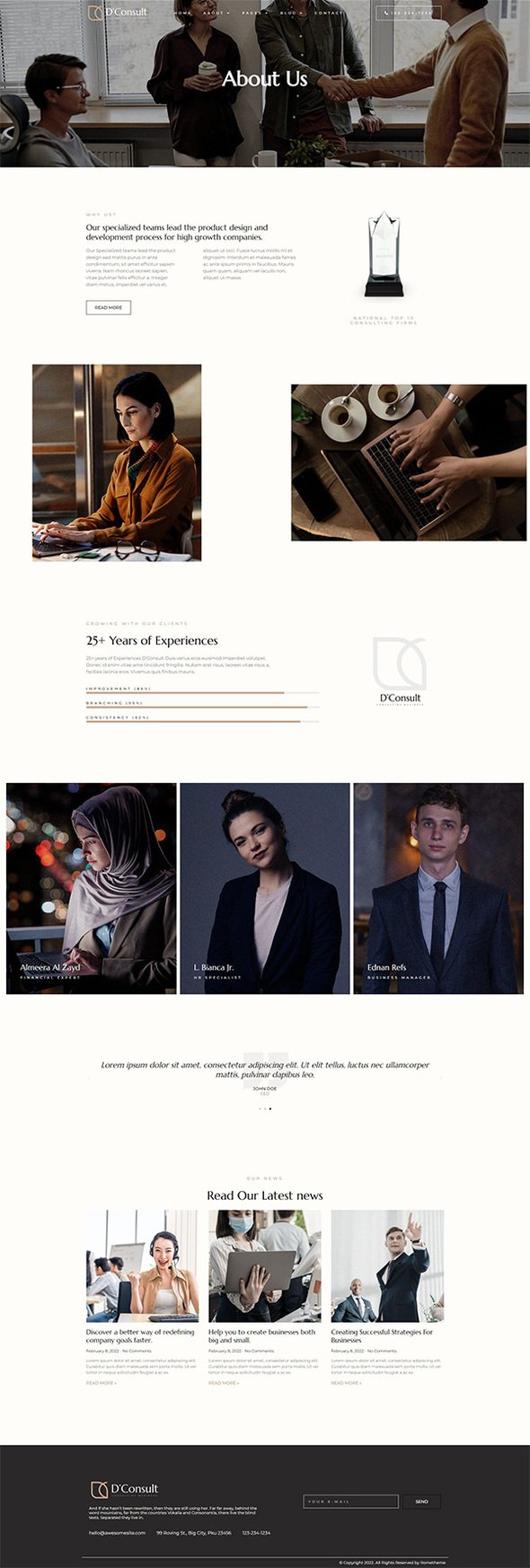 D39Consult - Business Consulting Elementor Pro Full Site Template Kit TFx