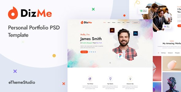 Dizme - Personal Portfolio Psd Template TFx