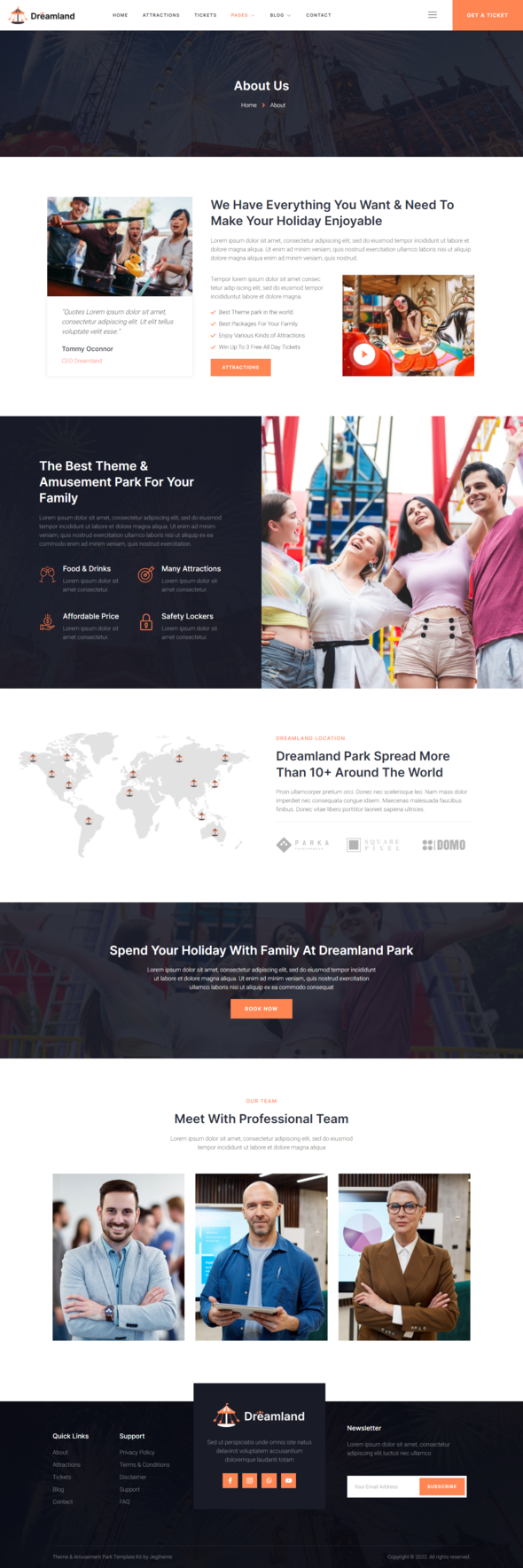 Dreamland  Amusement amp Theme Park Elementor Template Kit TFx