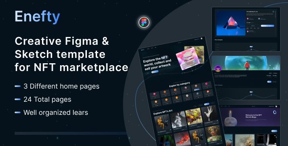 Enefty - NFT Marketplace UI Template Designed With Figma TFx