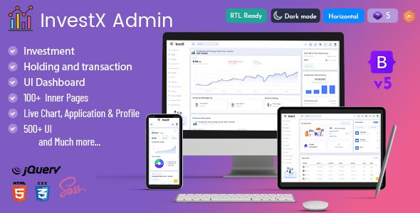 InvestX - Investment Portfolio Admin DashboardTemplate TFx