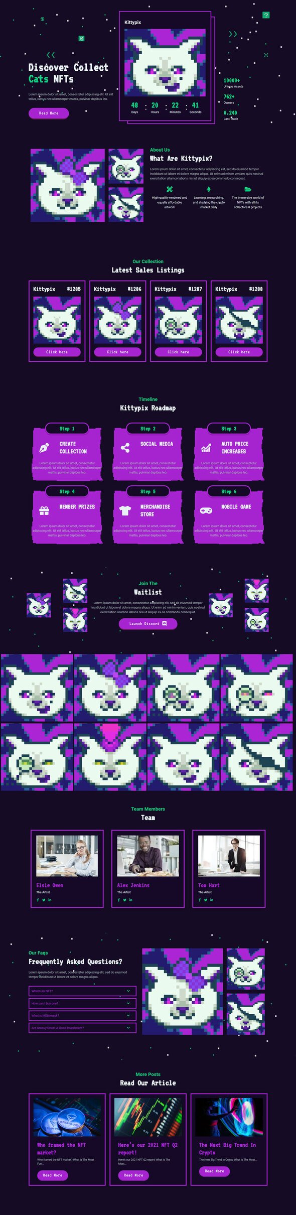 Kittypix - NFT Portfolio Elementor Template Kit TFx