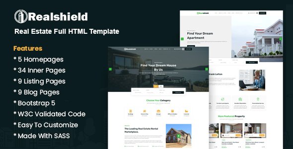 Realshield - Real Estate Full HTML Template TFx