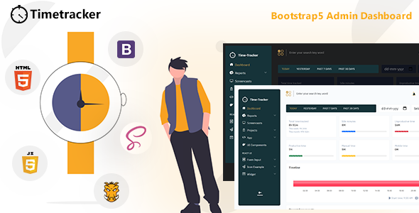 Timetracker - Time Tracking Management Bootstrap5 Admin Template TFx