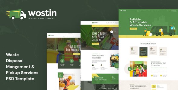 Wostin - Waste Disposal amp Pickup Services PSD Template TFx