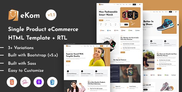 eKom - Single Product eCommerce HTML Template TFx