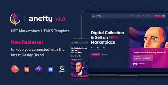 Anefty  NFT Marketplace HTML5 Template TFx