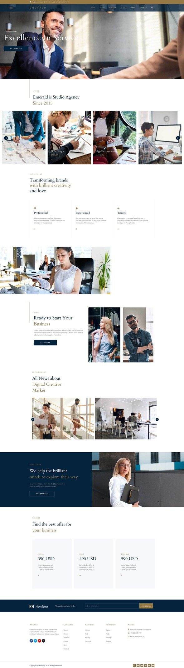 Emerald Studio - Digital Agency Elementor Template Kit TFx