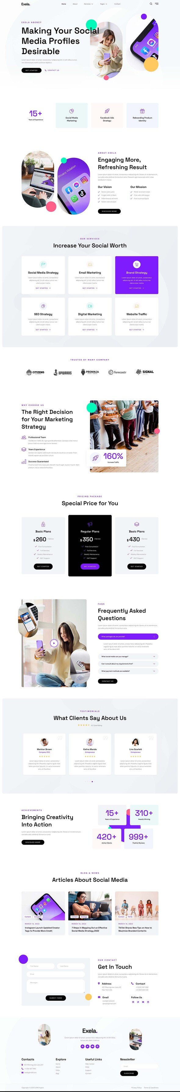 Exela - Social Media Marketing Agency Elementor Template Kit TFx