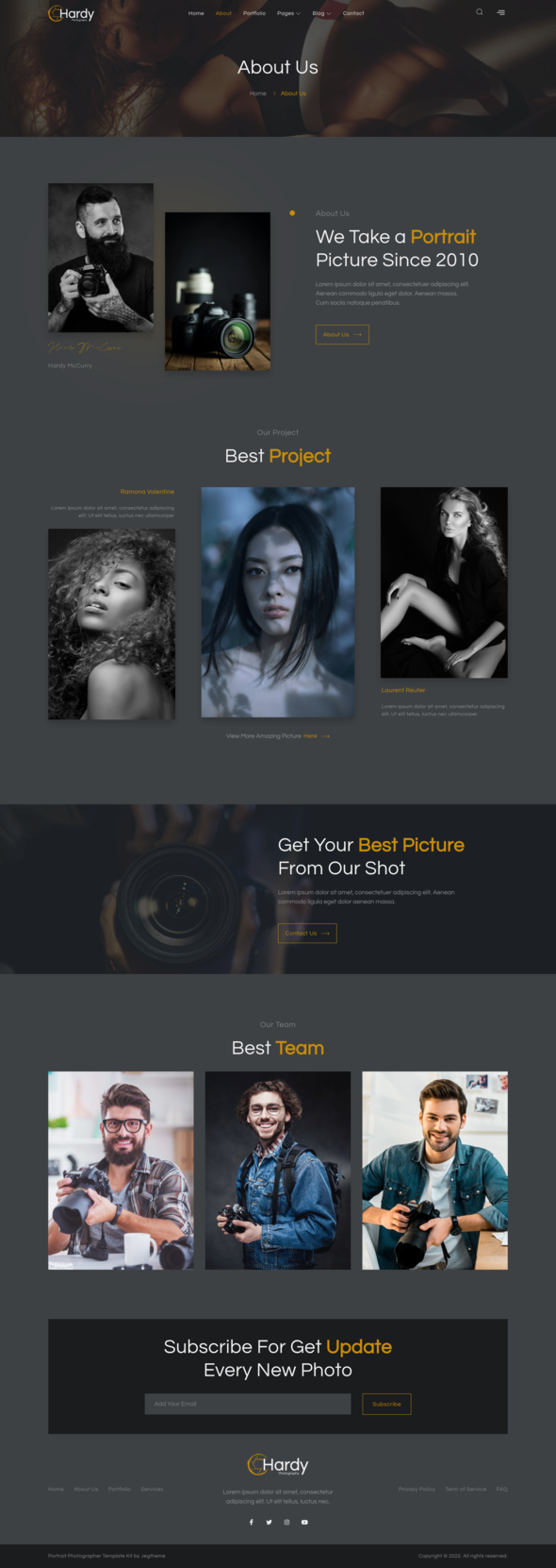 Hardy  Photography amp Portfolio Elementor Template Kit TFx