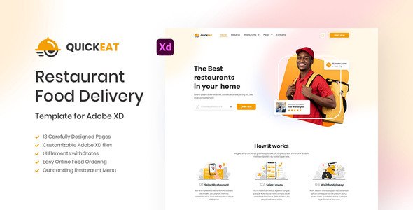 QuickEat - Food Delivery Template for Adobe XD TFx