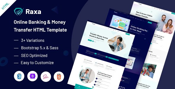 Raxa - Money Transfer amp Banking HTML Template TFx