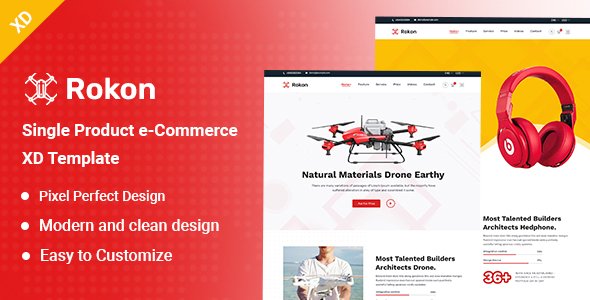Rokon - Single Product eCommerce XD Template TFx