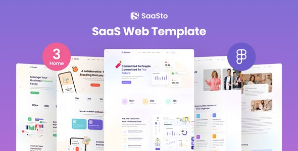 Saasto - SaaS Website Figma Template TFx