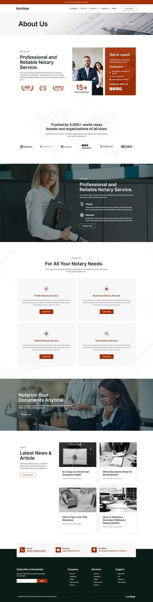 Scribae - Notary amp Legal Service Elementor Template Kit TFx