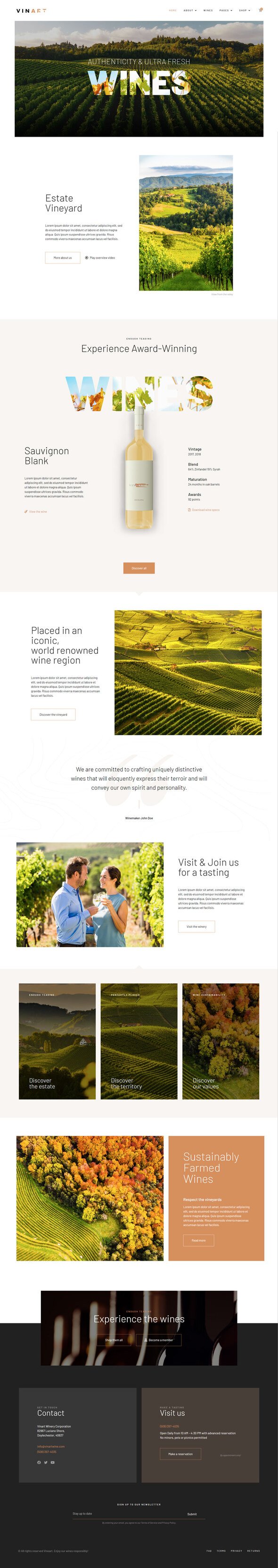 Vinart - Wine Brand amp Vinyard Elementor Template Kit TFx