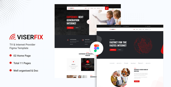 Viserfix - TV amp Internet Provider Figma Template TFx