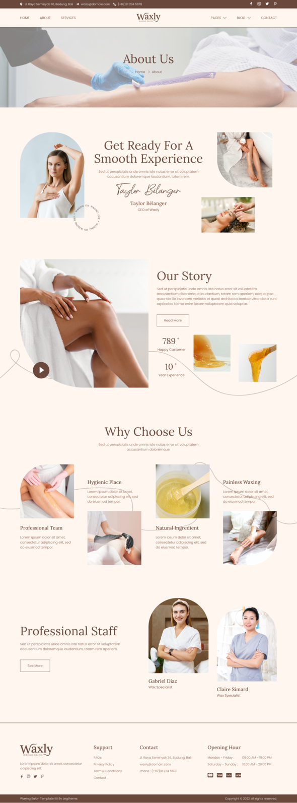 Waxly  Waxing Salon amp Beauty Care Elementor Template Kit TFx