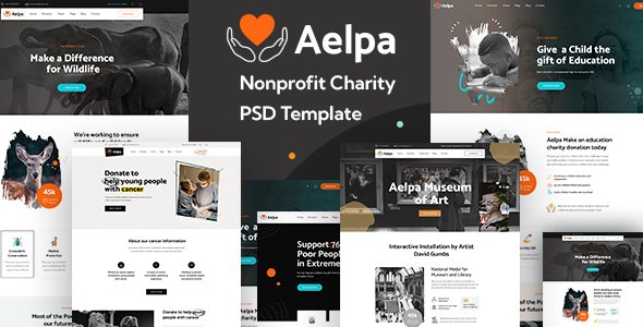 Aelpa - Nonprofit Charity PSD Template TFx
