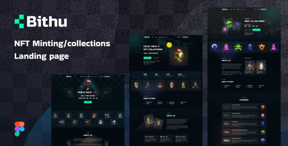 Bithu - NFT MintingCollection Landing Page Figma Template TFx