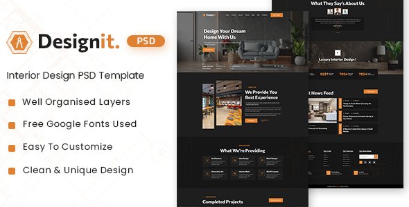 Designit - Interior Design PSD Template TFx