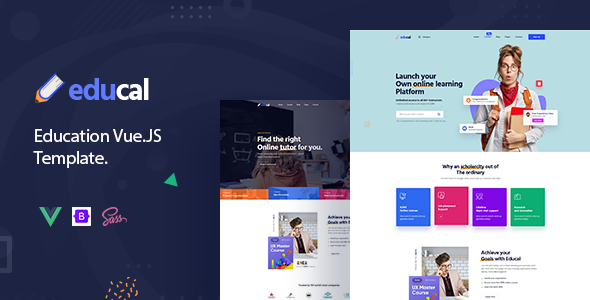 Educal - Online Learning and Education Vue js Template TFx