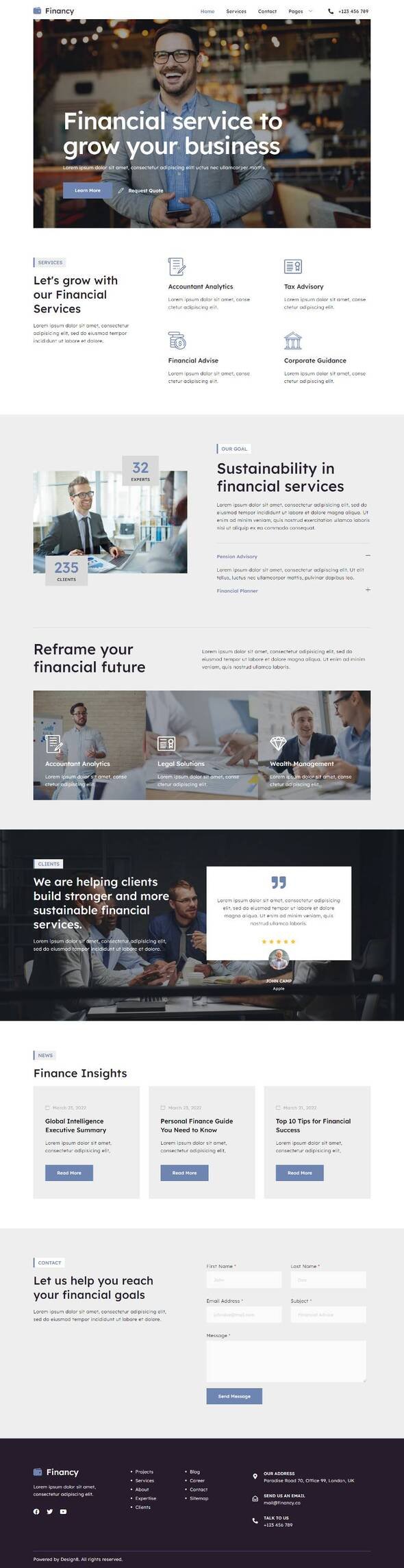 Financy - Finance amp Consulting Elementor Template Kit TFx