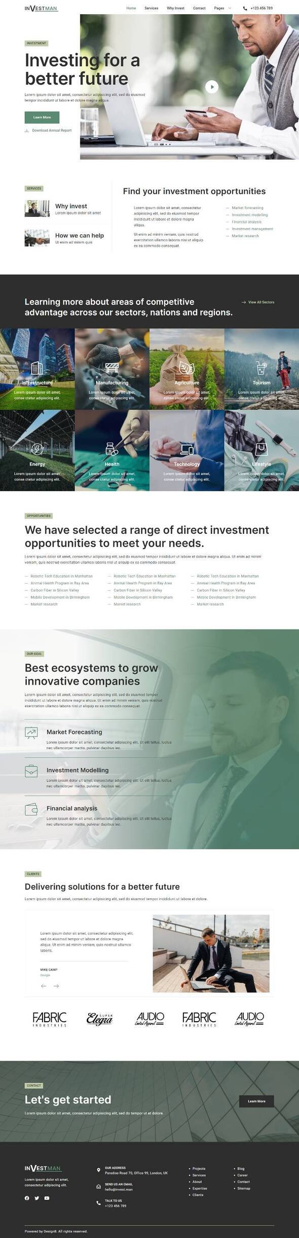 Investman - Invesment Consultant Elementor Template Kit TFx