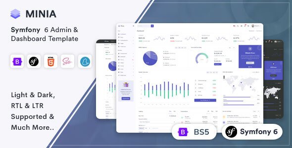 Minia - Symfony Admin amp Dashboard Template TFx