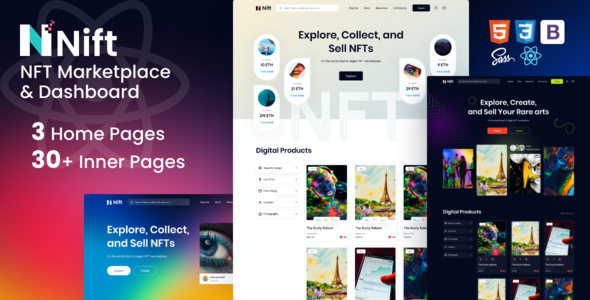Nift - React NFT Marketplace TFx SiteTemplates