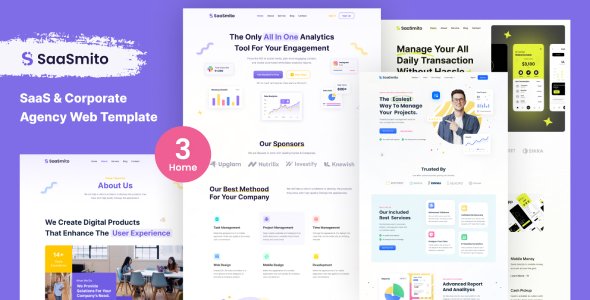 SasSmito - SaaS amp Corporate Agency Website Figma Template TFx