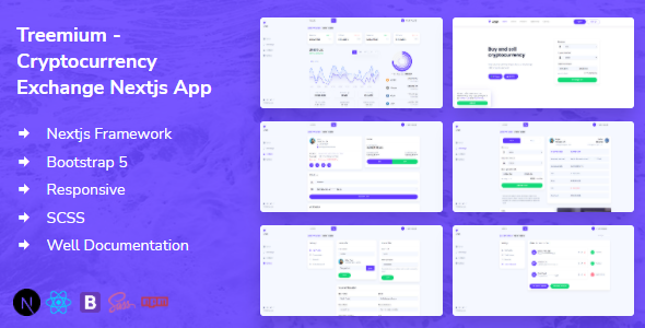 Treemium - Cryptocurrency Exchange Nextjs App TFx